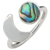 Abalone Sterling Silver Moon Ring