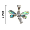 Abalone Sterling Silver Dragonfly Pendant