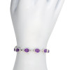 Faceted Amethyst Sterling Silver Link Bracelet