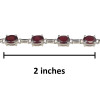 Faceted Garnet Sterling Silver Link Bracelet