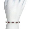 Faceted Garnet Sterling Silver Link Bracelet