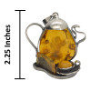 Cognac Amber Sterling Silver Teapot Pendant (1832)