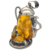 Cognac Amber Sterling Silver Teapot Pendant (1832)