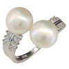 Stacked Pearl Sterling Silver Ring.