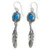 Howlite Sterling Silver Feather Hook Earrings