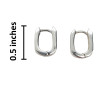 Sterling Silver Textured Mini Square Hoop Earrings