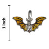 Bat Cameo Amber Sterling Silver Pendant