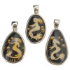 Mermaid Cameo Amber Sterling Silver Pendant