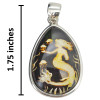 Mermaid Cameo Amber Sterling Silver Pendant