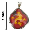 Mermaid Cameo Amber Sterling Silver Pendant