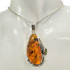 Multi-Color Amber Sterling Silver Fly Handmade Pendant