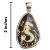 Mermaid Cameo Amber Sterling Silver Pendant