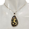 Mermaid Cameo Amber Sterling Silver Pendant
