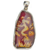 Mermaid and Jellyfish Cameo Amber Sterling Silver Pendant
