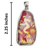 Mermaid and Jellyfish Cameo Amber Sterling Silver Pendant