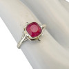 Faceted Composite Ruby Sterling Silver Ring