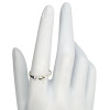Twin Dots Sterling Silver Adjustable ring