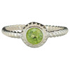 Faceted Peridot Sterling Silver Ring