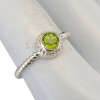 Faceted Peridot Sterling Silver Ring