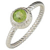 Faceted Peridot Sterling Silver Ring