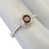 Faceted Garnet Sterling Silver Ring