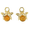 Amber Gold Plated Silver Bee on Honeycomb Stud Earrings