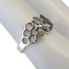 Bee on Honeycomb Sterling Silver Ring