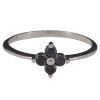 Black Onyx Sterling Silver Flower Ring