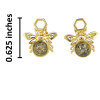 Amber Gold Plated Silver Bee on Honeycomb Stud Earrings