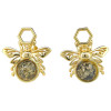 Amber Gold Plated Silver Bee on Honeycomb Stud Earrings