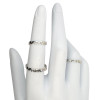 Elephant sterling silver ring shown stacked on mannequin hand