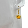 14K Gold Plated Silver Cognac Sunflower Earrings