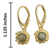 14K Gold Plated Silver Green Amber Sunflower Earrings