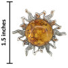 Oxidized Sun Cognac Amber Sterling Silver Statement Ring