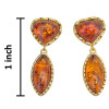 14K Gold Plated Silver Cognac Amber Classic Post Earrings