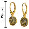 14K Gold Plated Silver Green Amber Classic Oval Earrings