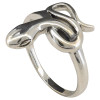 Elegant Plain Snake Sterling Silver Ring