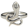 Elegant Plain Snake Sterling Silver Ring