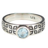 Faceted Blue Topaz Sterling Silver Ring