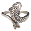 Koi Fish Wrapped Tail Sterling Silver Ring
