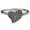 Dotted Heart Textured Sterling Silver Ring