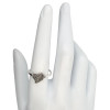 Dotted Heart Textured Sterling Silver Ring