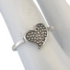 Dotted Heart Textured Sterling Silver Ring