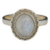 Vintage Style Oval Moonstone Sterling Silver Ring