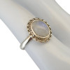 Vintage Style Oval Moonstone Sterling Silver Ring