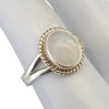 Classic Twist Rim Oval Moonstone Sterling Silver Ring