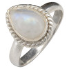 Classic Twist Rim Teardrop Moonstone Sterling Silver Ring