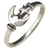 Celestial Moon and Star Motif Sterling Silver Stacking Ring