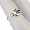 Celestial Moon and Star Motif Sterling Silver Stacking Ring