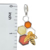 Amber Gold Plated Silver Bee On Honeycomb Pendant